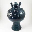 Blue bird ceramic pique fleurs vase_5