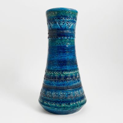 Conic Rimini blue vase Bitossi Aldo Londi_0
