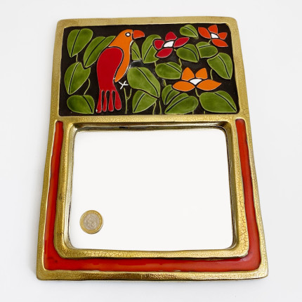 French ceramic mirror by Mithé Espelt, France circa 1970