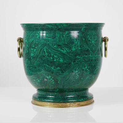 Italian Mangani ceramic planter like Fornasetti Firenze, 60s_0