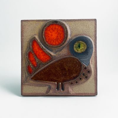 Mid-Century danish stoneware wall plate by Noomi Backhausen for Søholm 1960s_0
