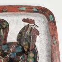 A pair of rectangular ceramic plates with a bird, signed._8