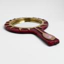 Red and gold "Graal" Mithé Espelt french ceramic mirror_5
