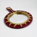 Red and gold "Graal" Mithé Espelt french ceramic mirror_2