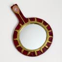 Red and gold "Graal" Mithé Espelt french ceramic mirror_1