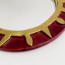 Red and gold "Graal" Mithé Espelt french ceramic mirror_6