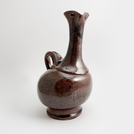 Signed swiss red / brown ceramic jug designed as a bird