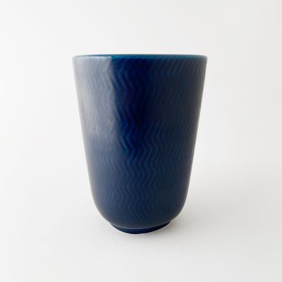 Blue ceramic vase Marselis by Nils Thorsson for Royal Copenhagen_0