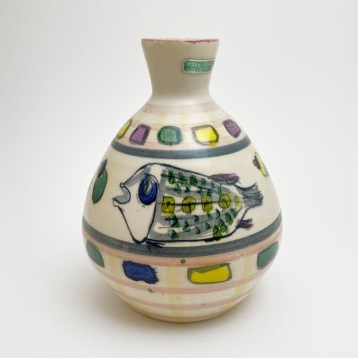 Vintage vase with fish by Accolay, France_0