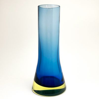 Blue Murano glass vase by Flavio Poli for Seguso_0