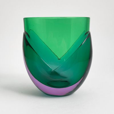 Glas vase "Kukka" by Heikki Orvola for Nuutajarvi Notsjo_0