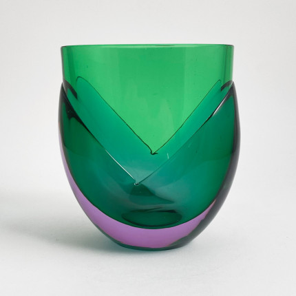 Glas vase "Kukka" by Heikki Orvola for Nuutajarvi Notsjo