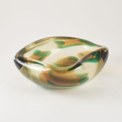 Murano bowl Archimede Seguso macchie ambre verde_0