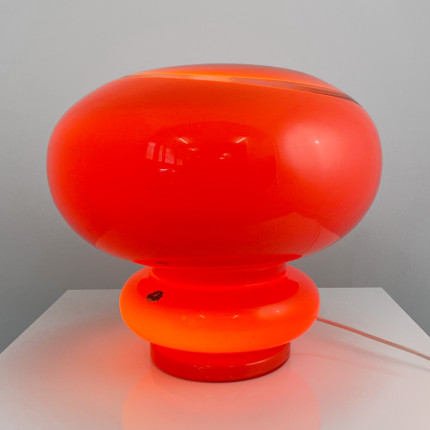 Italian mushroom designer red / orange murano glas lamp