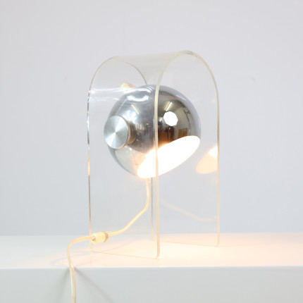 Lampe vintage Space Age plexiglass and metal