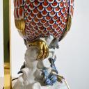 Pair of ceramic lamp pheasant Capodimonte SPR Italy_9