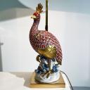 Pair of ceramic lamp pheasant Capodimonte SPR Italy_3