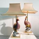 Pair of ceramic lamp pheasant Capodimonte SPR Italy_7
