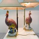 Pair of ceramic lamp pheasant Capodimonte SPR Italy_4