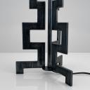 Vintage black iron brutalist lamp_5