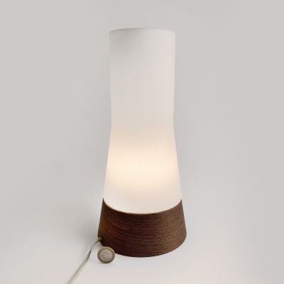 Vintage Philips teak and glass lamp 60s_0