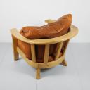 Brutalist easy chair leather and wood_6
