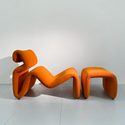 "Etcetera" Jan Ekselius lounge chair and ottoman_0
