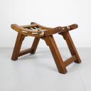 French brutalist wooden and rope stool, circa 1970_6