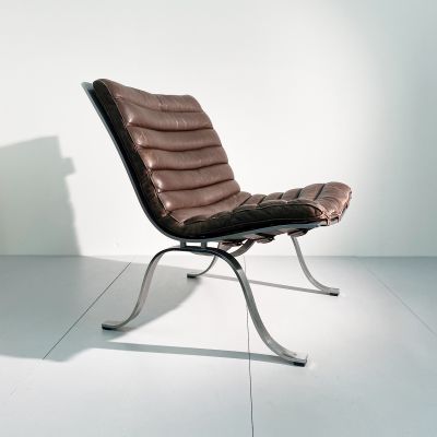 Leather easy chair "Ari" by Arne Norell, Sweden_0