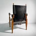 Safari chair design by W. Kienzle, black leather and wood_8