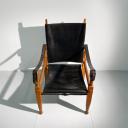 Safari chair design by W. Kienzle, black leather and wood_9