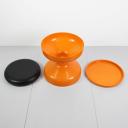Vintage plastic orange stool Rochetto by Castiglioni for Kartell_4