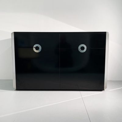 Black lacquered Italian sideboard Willy Rizzo for Mario Sabot_0