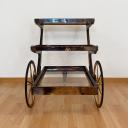 Tea trolley in lacquered goatskin by Aldo Tura, Milano_8