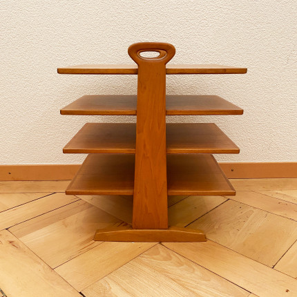 Vintage Swiss wood newspaper rack