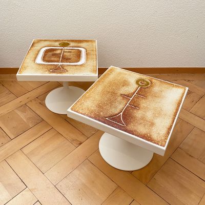 2 side tables by Roche-Bobois with ceramics by Gregorieff_0