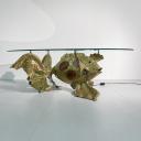 Brutalist Henri Fernandez fish table lamp, brass and agate_7