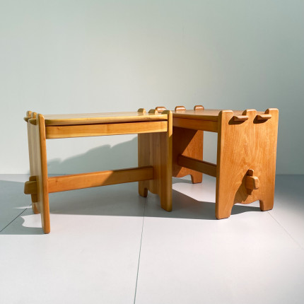Pair of wooden tables by F. X. Sproll, Switzerland