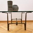 Vintage brutalist table wrought iron_7