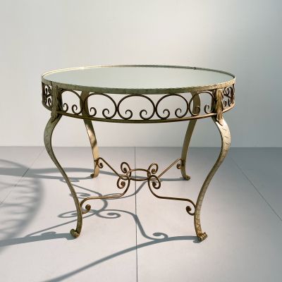 Vintage french wrought iron table_0