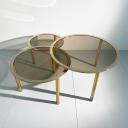 Vintage italian glass and metal table in the manner of Willy Rizzo_5