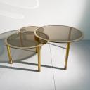Vintage italian glass and metal table in the manner of Willy Rizzo_9