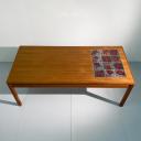 Vintage wooden table with ceramics tiles from Denmark_3