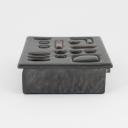 French brutalist tin and colored glass box, Jacques Avoinet, circa 60-70_2