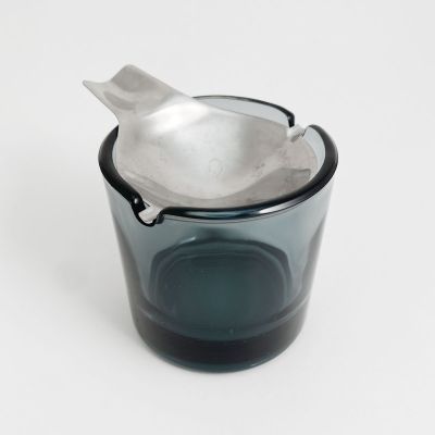 Glas and metal ashtray by Wilhelm Wagenfeld for WMF, Germany_0