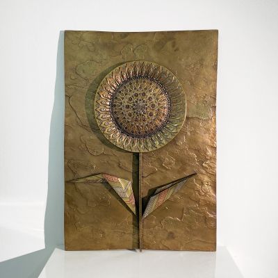 Large bronze sculpture of a sunflower by Giovanni Schoeman_0