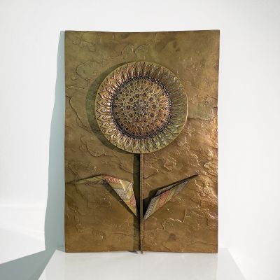 Large bronze sculpture of a sunflower by Giovanni Schoeman_0