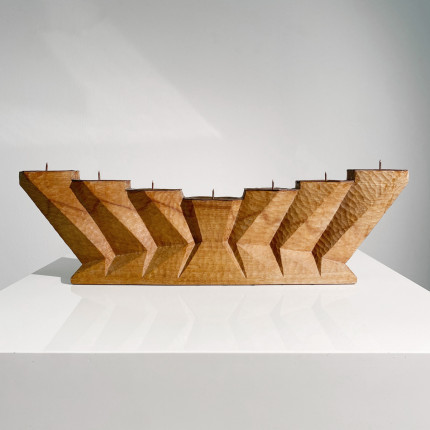 Large wooden anthroposophical candleholder Goetheanum 1952