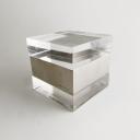 Metal and lucite box by Gabriella Crespi 70s, Italy_2