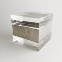 Metal and lucite box by Gabriella Crespi 70s, Italy_3